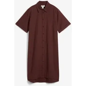 bonprix Hemdblusenkleid aus reiner Baumwollebraun 36Damen