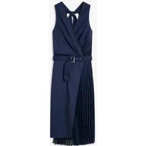 bonprix Midikleid in Wickel-Optik mit Plissee-Einsatzblau 44Damen