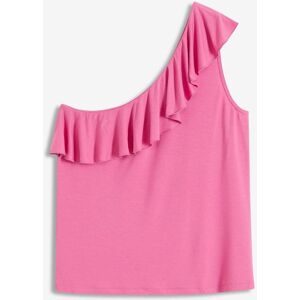 bonprix One-Shoulder-Top mit Volant aus softem Viskose-Mixpink 36Damen