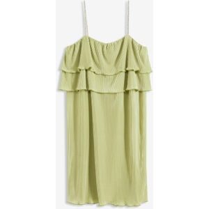 bonprix Minikleid mit Plissee und Strass-Trägerngrün 40Damen