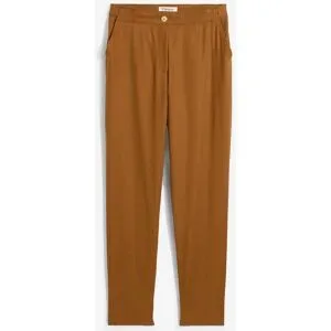 bonprix Verkürzte High-Waist-Hose aus Leinen-Viskose-Mixbraun 52Damen