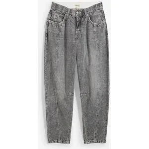 bonprix Loose-fit-Jeans lockere Passform, voluminöses, gerundetes Bein, fester Baumwoll-Denim