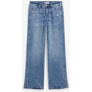 bonprix Wide-Leg-Jeans Mid Waist, Low Stretchblau 36Damen