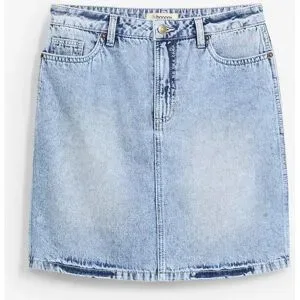 bonprix Jeansrock regular fit, mit hinterem Schlitz, aus Baumwolle