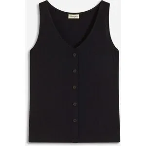 bonprix Top mit Knopfleisteschwarz 44Damen