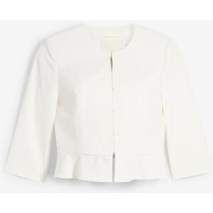 bonprix Kurzer Umstandsblazer aus Satinweiß 50Damen