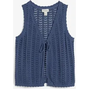bonprix Strick-Weste mit Lochmusterblau 44Damen