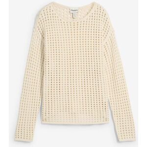 bonprix Ajour-Pullover aus Baumwoll-Mixbeige 52Damen