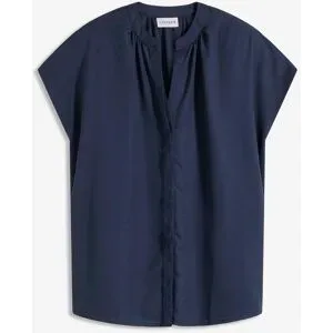 bonprix Kurzarmbluse mit verdeckter Knopfleisteblau 36Damen