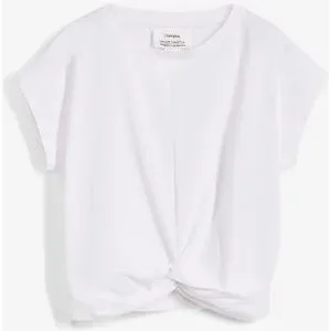 bonprix Kurzes T-Shirt aus reiner Bio-Baumwolleweiß 32Damen