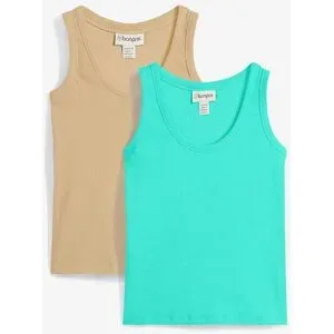 bonprix Ripp-Top mit Bio-Baumwolle (2er Pack)beige 44Damen