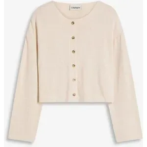 bonprix Gerippte Feinstrickjackebeige 36Damen