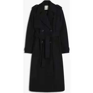 bonprix Trenchcoat in Wolloptikschwarz 44Damen