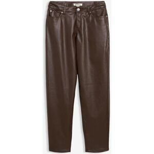 bonprix Lederimitat-Hose im Barrel Shape, Mid Waistbraun 38Damen