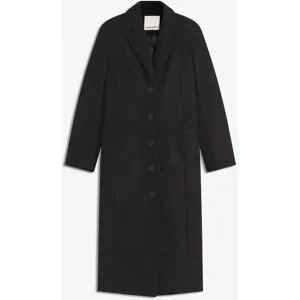 bonprix Langer Mantel in Wolloptikschwarz 38Damen