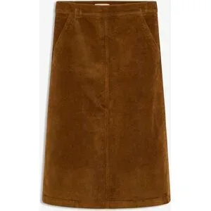 bonprix Midirock aus Cord (stretch)braun 50Damen