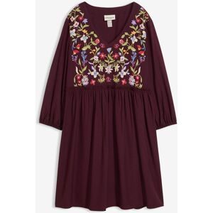 bonprix Tunika-Kleid aus fließender Viskose mit Puffprintrot 42Damen