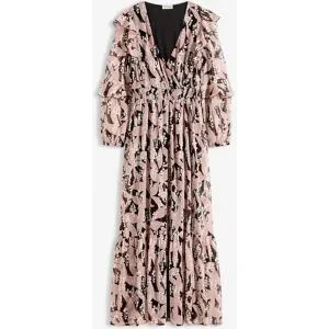 bonprix Chiffonkleid mit Volantsschwarz 42Damen