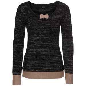 bonprix Strickpullover mit metallisierten Fasern, mit Cut-Out und dekorativer Schleife