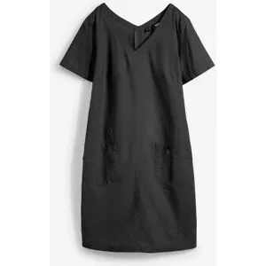 bonprix Minikleid mit Leinenschwarz 50Damen