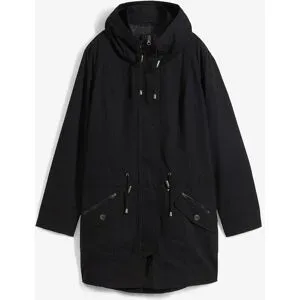 bonprix Baumwoll-Kurzparka mit Stehkragen, talliertschwarz 38Damen