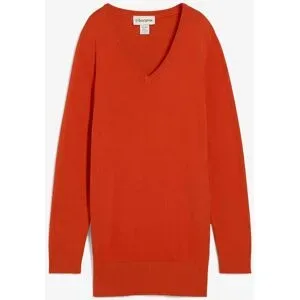 bonprix Basic Longpullover mit V-Ausschnittorange 36Damen