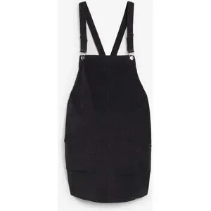 bonprix Umstands-Latzkleid aus Baumwoll-Cord mit Stretchgrau 44Damen