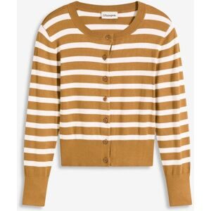 bonprix Feinstrick-Cardigan mit Streifenbraun 52Damen