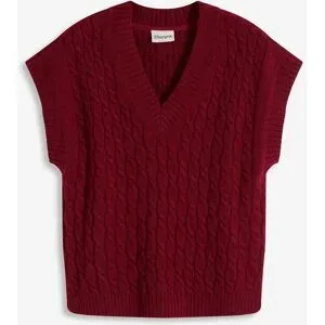 bonprix Pullunder mit Zopfmusterrot 52Damen