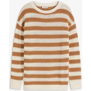 bonprix Oversize-Pullover aus reiner Baumwollebraun 36Damen