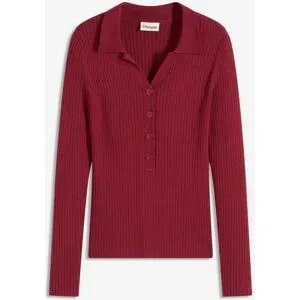 bonprix Feinstrickpullover aus softem Viskose-Mixrot 40Damen