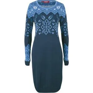 bonprix Strickkleid mit Norwegermuster aus Baumwoll-Mixblau 36Damen