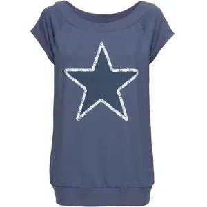 bonprix T-Shirt bequeme Passform, U-Boot-Ausschnitt, Rippbündchen
