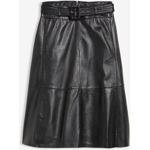 bonprix Lammnappa-Lederrock mit Gürtel (2-tlg.-Set)schwarz 50Damen