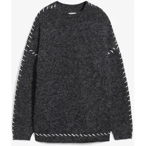 bonprix Longpullover aus Flauschgarnschwarz 52Damen