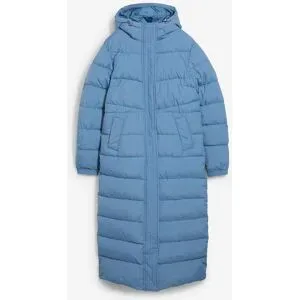 bonprix Langer Stepp-Mantel mit Kapuzeblau 42Damen