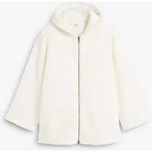 bonprix Teddy-Fleece Jacke in A-Linie mit Seitenschlitzenweiß 56Damen