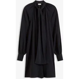 bonprix Blusenkleid mit Schluppenkragenschwarz 46Damen