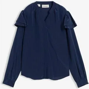 bonprix Bluse mit Seidenanteilblau 42Damen