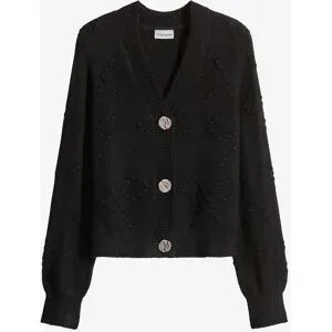 bonprix Texturierte Strickjackeschwarz 52Damen
