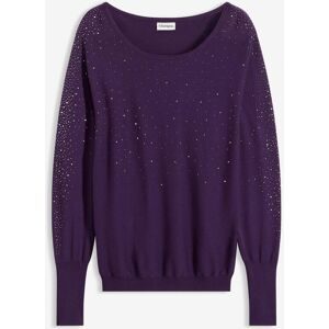 bonprix Feinstrickpullover mit Strass-Applikationlila 48Damen