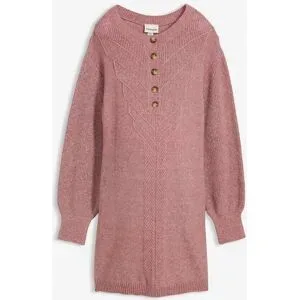 bonprix Umstandsstrick- und Stillstrickkleid mit langer Knopfleistelila 44Damen