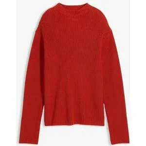 bonprix Rippstrickpullover aus reiner Bio-Baumwolleorange 36Damen