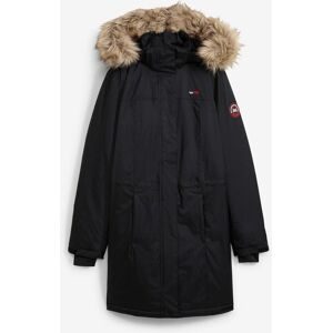 bonprix Wintermantel mit abnehmbarer Kapuze + Fellimitat, mit Innentasche und Kabelführung