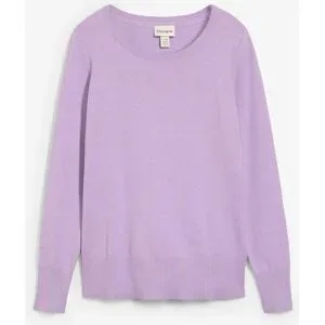 bonprix Basic Pullover mit recycelter Baumwollelila 44Damen