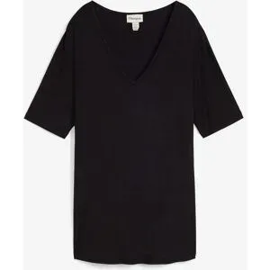 bonprix Longshirt aus softer Viskoseschwarz 52Damen
