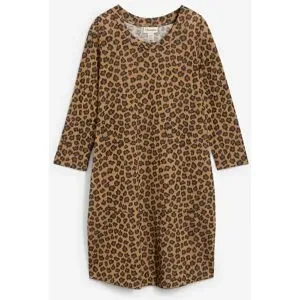 bonprix Kurzes Shirtkleid in Strickoptikbraun 40Damen
