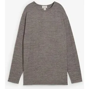 bonprix Long-Sweatshirt in Strickoptikgrau 56Damen
