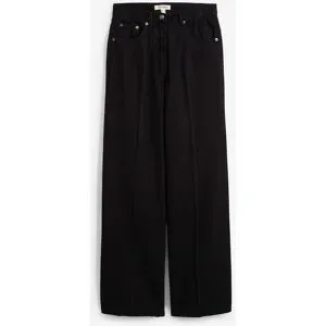 bonprix Twillhose mit Bügelfalte aus reiner Baumwolleschwarz 48Damen