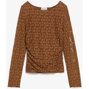 bonprix Langarmshirt aus Spitzebraun 40Damen